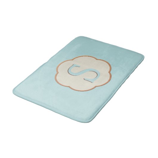 Elegant Monogram Robin Egg Blue Bath Mat (Gekanteld)