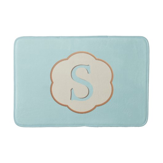 Elegant Monogram Robin Egg Blue Bath Mat (Voorkant)
