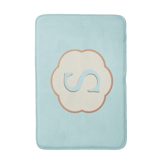 Elegant Monogram Robin Egg Blue Bath Mat (Voorkant Verticaal)