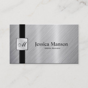 Elegant monogram roestvrij staal Visitekaartjes