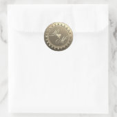Elegant Monogram Ronde Sticker (Tas)