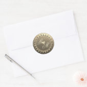 Elegant Monogram Ronde Sticker (Envelop)