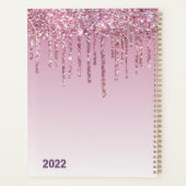Elegant monogram Roos Glitter Drivers Planner (Achterkant)