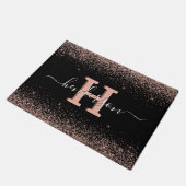 Elegant Monogram Roos Gold Deurmat (Schuin)