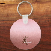 Elegant Monogram Roos Gold Sleutelhanger (Voorkant)