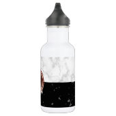 Elegant monogram roos gouden zwarte witte marmer waterfles  (Rechts)