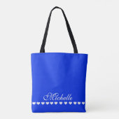 Elegant Monogram Royal Blue Draagtas (Achterkant)