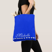 Elegant Monogram Royal Blue Draagtas (Dichtbij)
