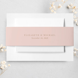 Elegant Monogram Roze Gouden Huwelijk Uitnodigingen Wikkel