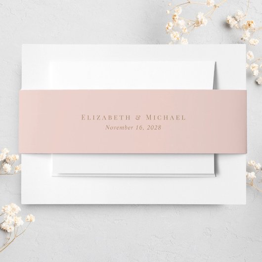 Elegant Monogram Roze Gouden Huwelijk Uitnodigingen Wikkel