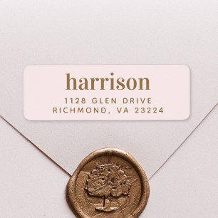 Elegant monogram roze gouden retouradres etiket