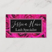 Elegant Monogram Roze Rose Salon Visitekaartje (Voorkant)