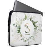 Elegant monogram S eucalyptuskrans Laptop Sleeve (Voorkant Rechts)