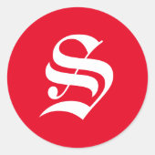 Elegant monogram S Ronde Sticker (Voorkant)