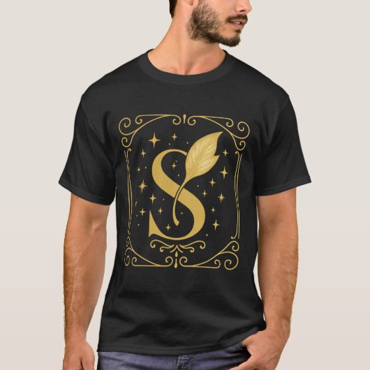 Elegant Monogram “S” with Leaf T-shirt (Voorkant)