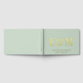 Elegant Monogram Sage Green Wedding Gastenboek (Volledig)
