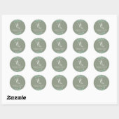 Elegant Monogram Sage Green Wedding Ronde Sticker (Vel)