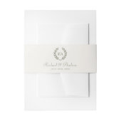 Elegant Monogram Sage Green Wedding Uitnodigingen Wikkel (Voorkant Voorbeeld)