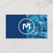 Elegant monogram sapphire 2 tone blue cryals b visitekaartje (Voorkant)