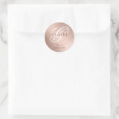 Elegant Monogram School Name Ronde Sticker (Tas)