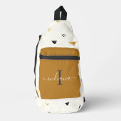 Elegant Monogram Script Abstract Patroon Aangepast Sling Bag (Voorkant)
