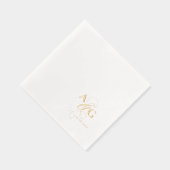 Elegant Monogram Script Ampersand Wedding Gold Folie Servetten (Rechts)