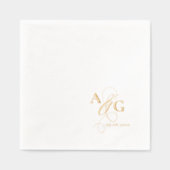 Elegant Monogram Script Ampersand Wedding Gold Folie Servetten (Voorkant)