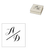 Elegant Monogram Script bruid bruidegom bruiloft Rubberstempel (Gestempeld)