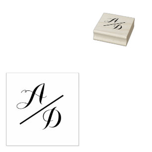 Elegant Monogram Script bruid bruidegom bruiloft Rubberstempel