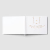 Elegant  Monogram Script Bruiloft Gastenboek (Volledig)