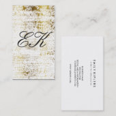 Elegant Monogram Script Gold Grunge Visitekaartje (Voorkant / Achterkant)