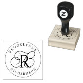Elegant monogram script Initialen en naam Rubberstempel (Gestempeld)