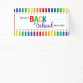 Elegant Monogram Script Kantoor School Spandoek (Insitu)