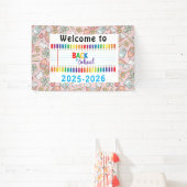 Elegant Monogram Script Kantoor School Spandoek (Insitu)