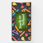 Elegant Monogram Script Kantoor School Spandoek (Verticaal)