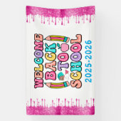 Elegant Monogram Script Kantoor School Spandoek (Verticaal)