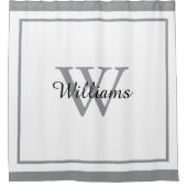 Elegant Monogram Script Naam Omrand Douchegordijn (Voorkant)