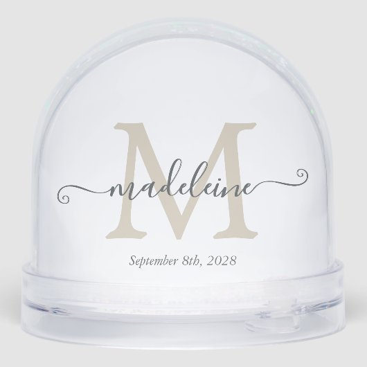 Elegant Monogram Script Name Custom Date  (Arrière)