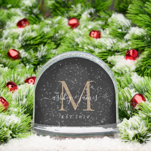 Elegant Monogram Script Name Custom Date Wedding (Noël)