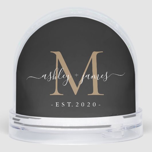 Elegant Monogram Script Name Custom Date Wedding (Arrière)
