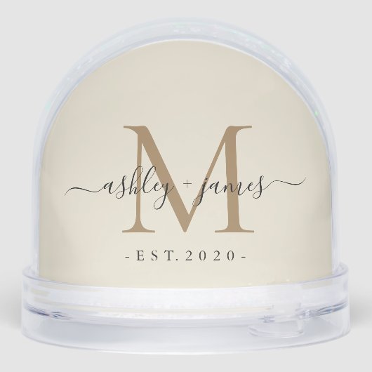 Elegant Monogram Script Name Custom Date Wedding (Arrière)