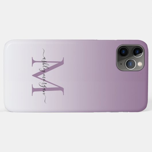 Elegant Monogram Script Name Dusty Lavender Case-Mate iPhone Case (Achterkant (horizontaal))