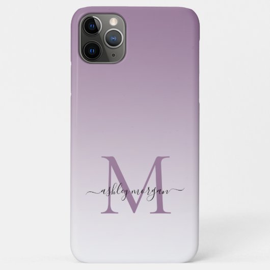 Elegant Monogram Script Name Dusty Lavender Case-Mate iPhone Case (Achterkant)