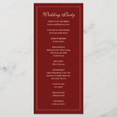 Elegant Monogram Script Wine Red Wedding Ceremony Programma (Achterkant)