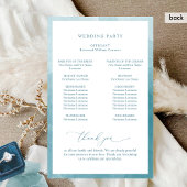 Élégant Monogram Sea Glass Wedding Programme