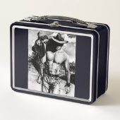 Elegant Monogram Shirtless Rugged Cowboy Black (Voorkant)