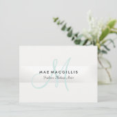 Elegant Monogram Silver Stripe Cadeaubon Menu (Staand voorkant)