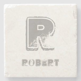 Elegant monogram Sjabloon Stijlvol design rustiek Stenen Onderzetter