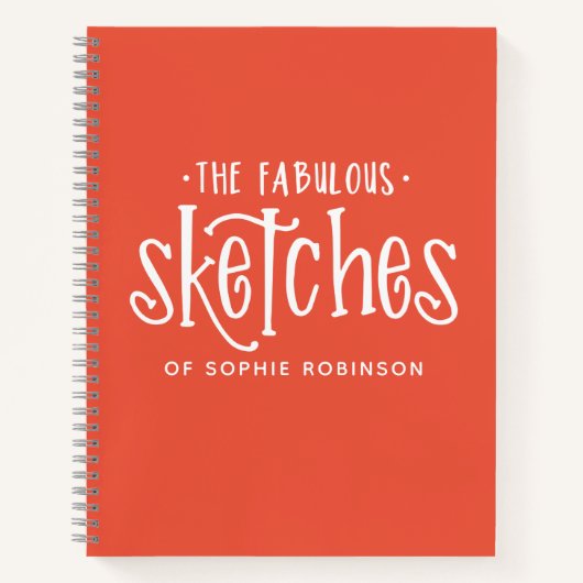 Elegant Monogram Sketchbook Jouw naam Notitieboek (Voorkant)