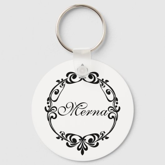 Elegant Monogram Sleutelhanger (Voorkant)